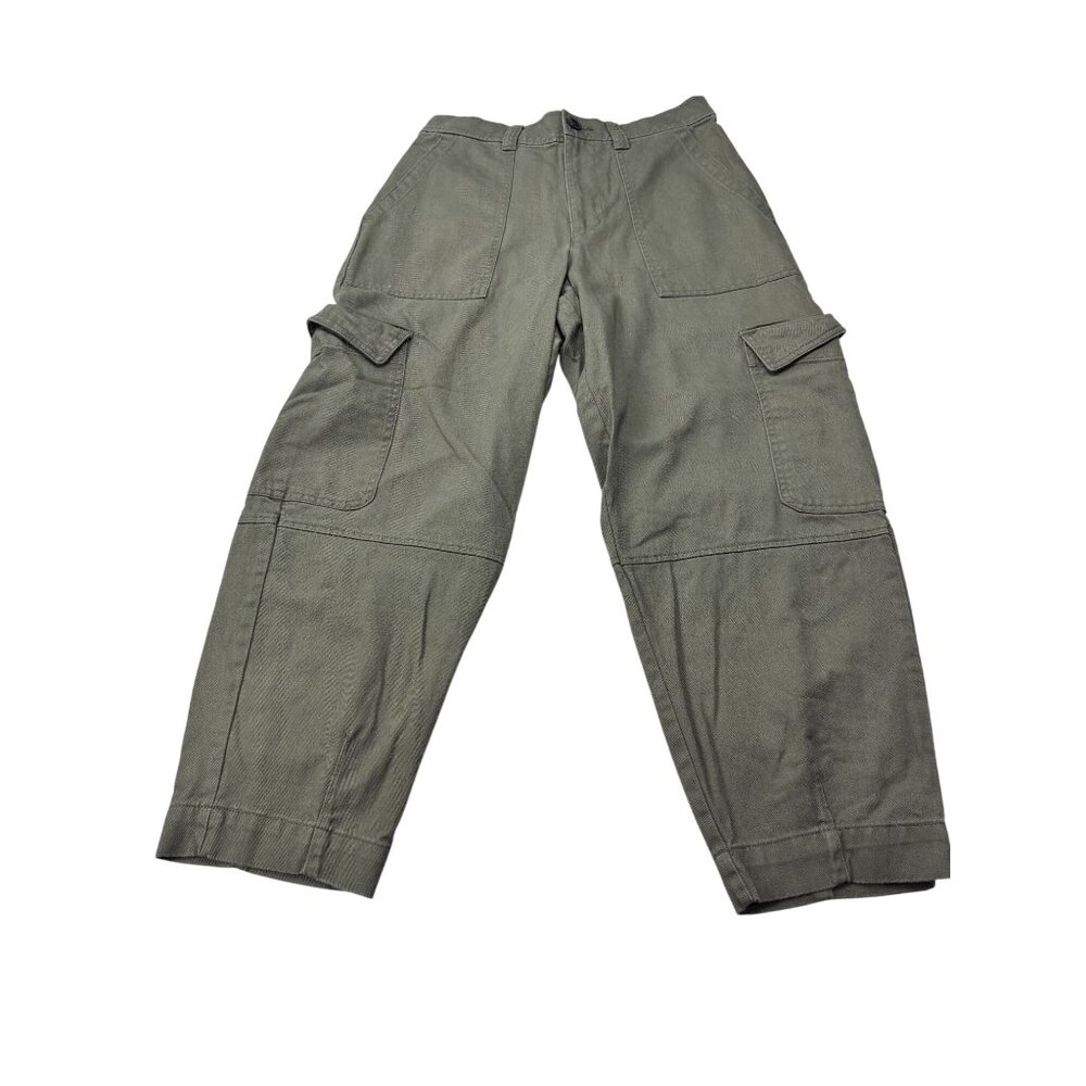 Free Assembly Olive Green Cargo Pants Relaxed Fit Cotton Mens Size 6